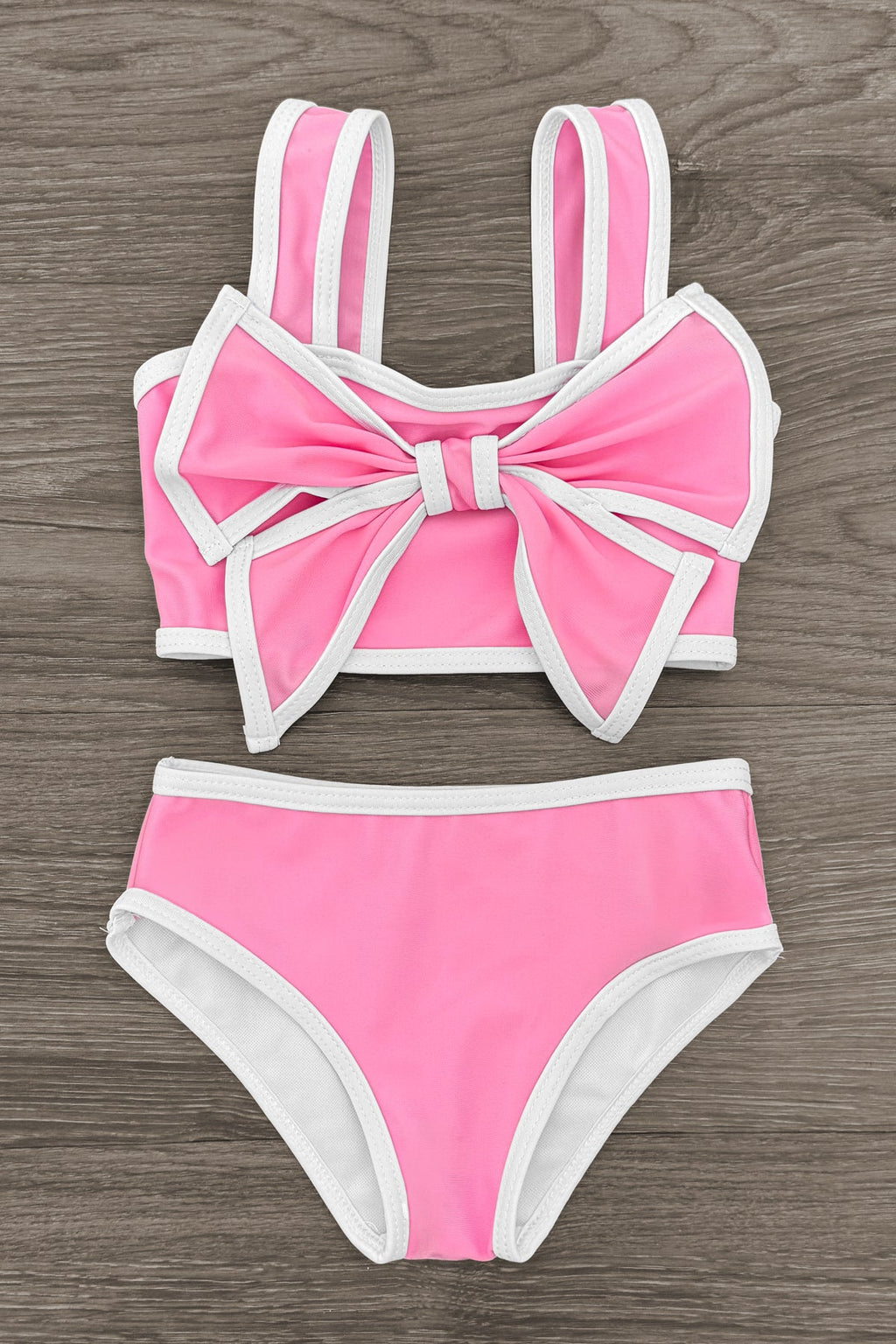 Mom & Me - Pink & White Bow Bikini