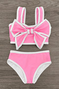 Mom & Me - Pink & White Bow Bikini
