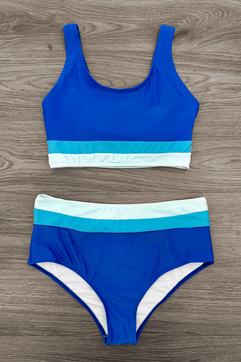 Blue Stripe Family Swimsuits