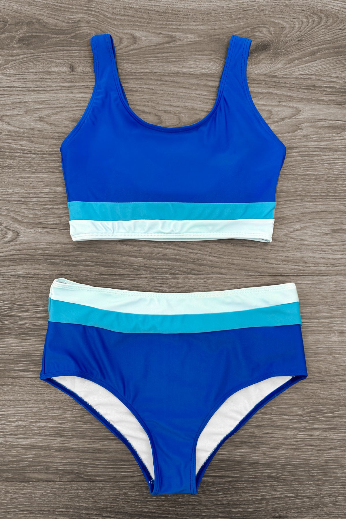Blue Stripe Family Swimsuits