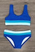 Blue Stripe Family Swimsuits