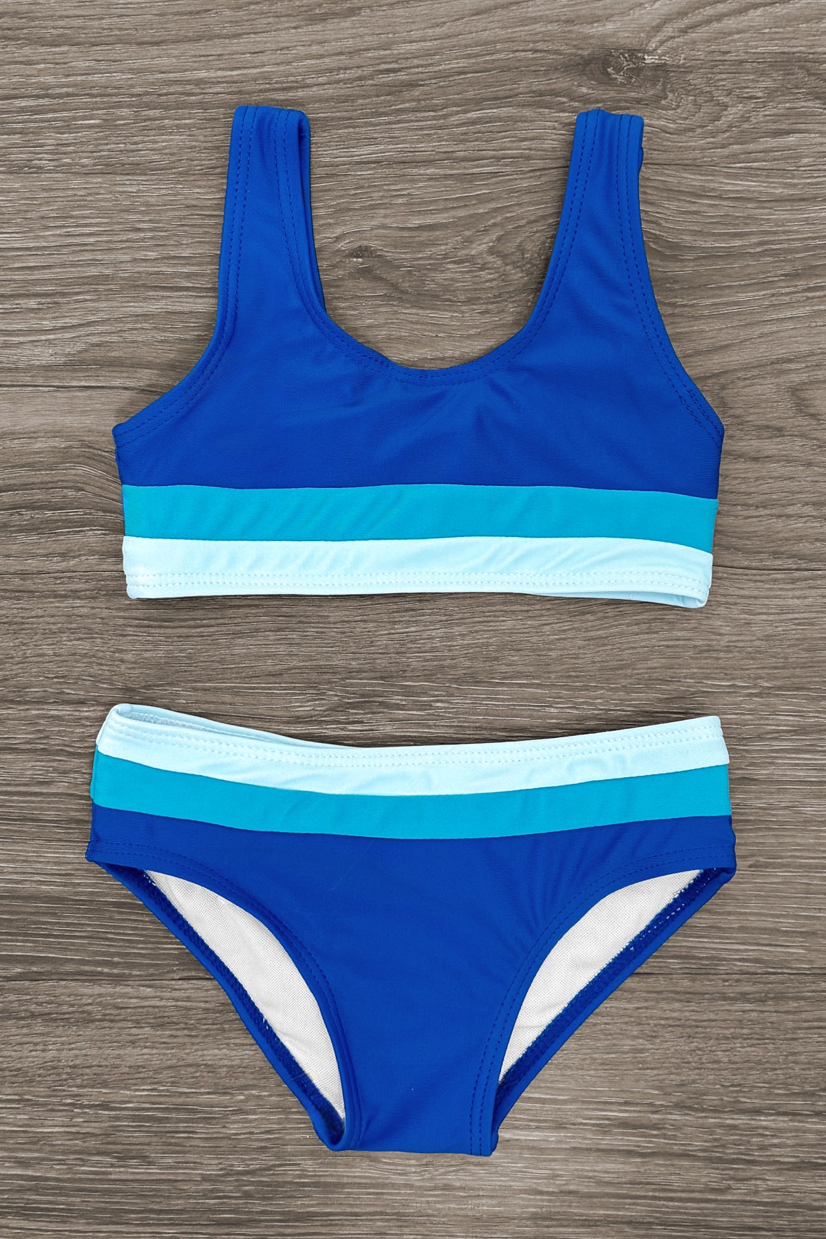 Blue Stripe Family Swimsuits