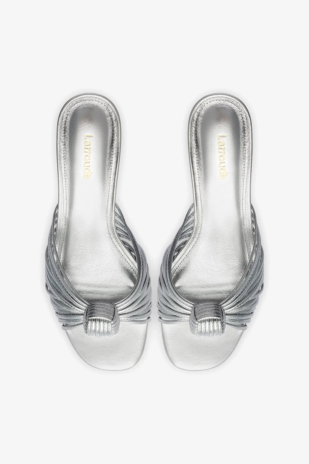Valerie Mule In Silver Metallic Leather