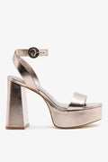 Dolly Platform Sandal Dusky Gold Leather
