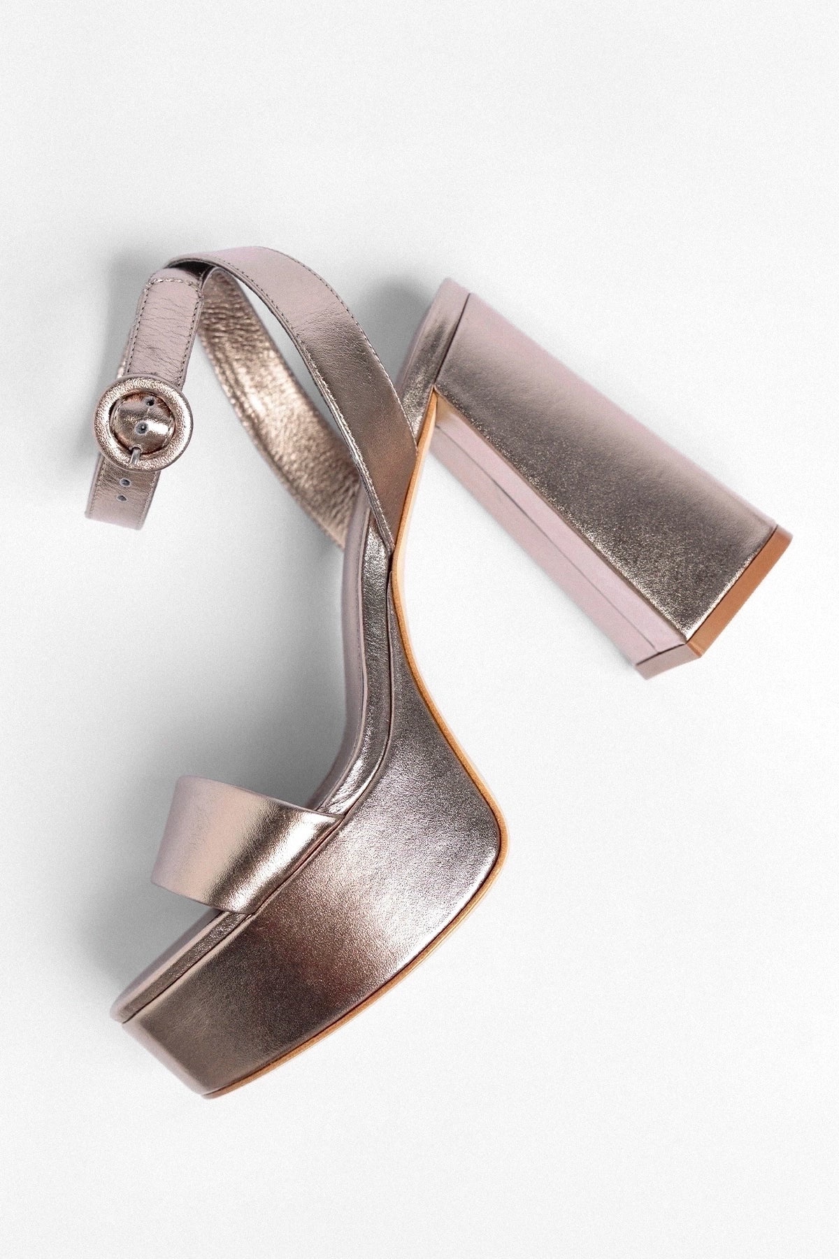 Dolly Platform Sandal Dusky Gold Leather