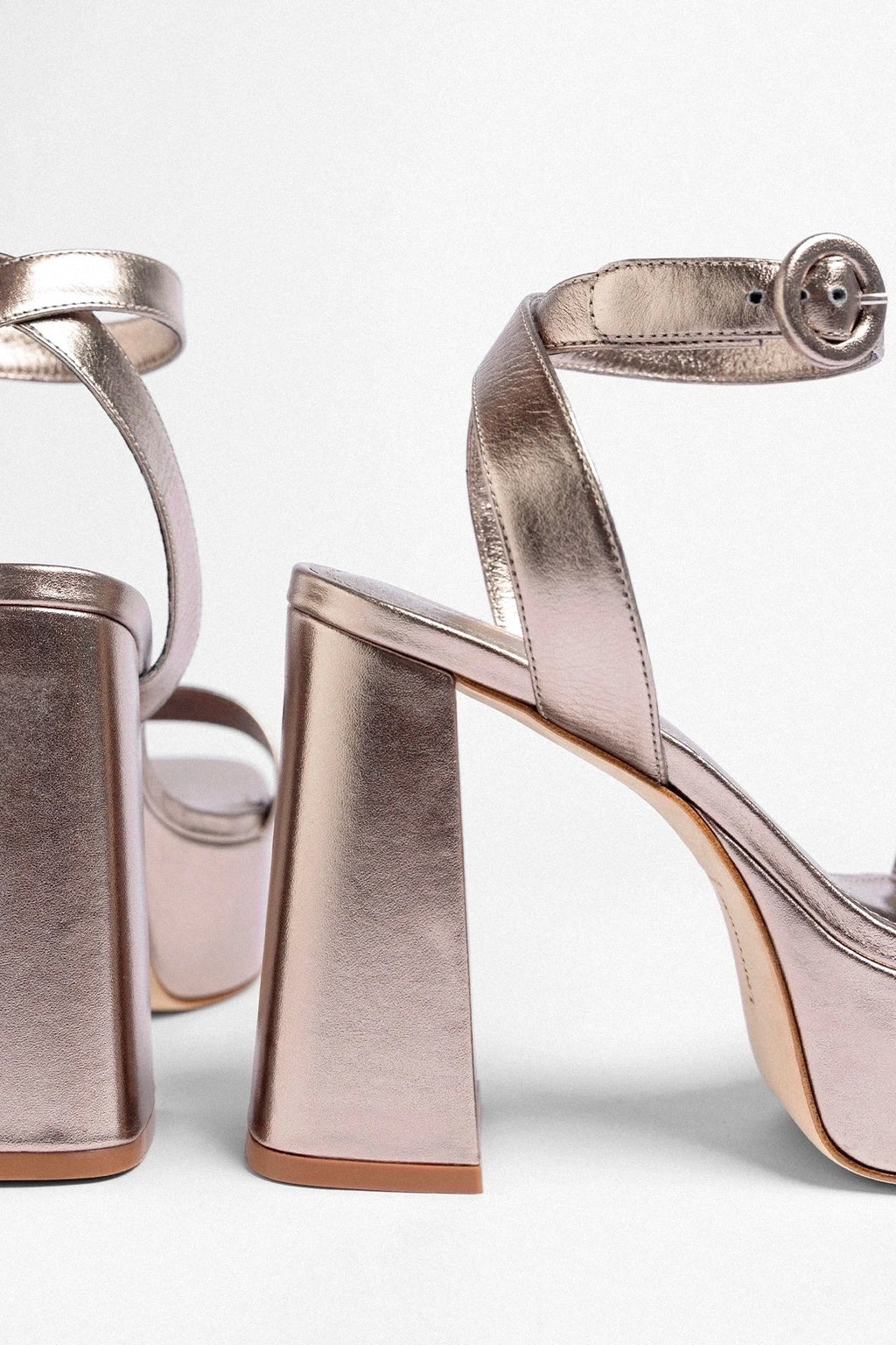 Dolly Platform Sandal Dusky Gold Leather