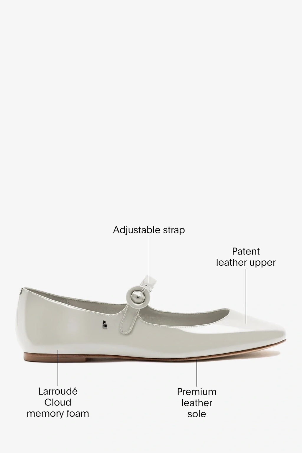 Blair Ballet Flat Moon Gray Patent Leather