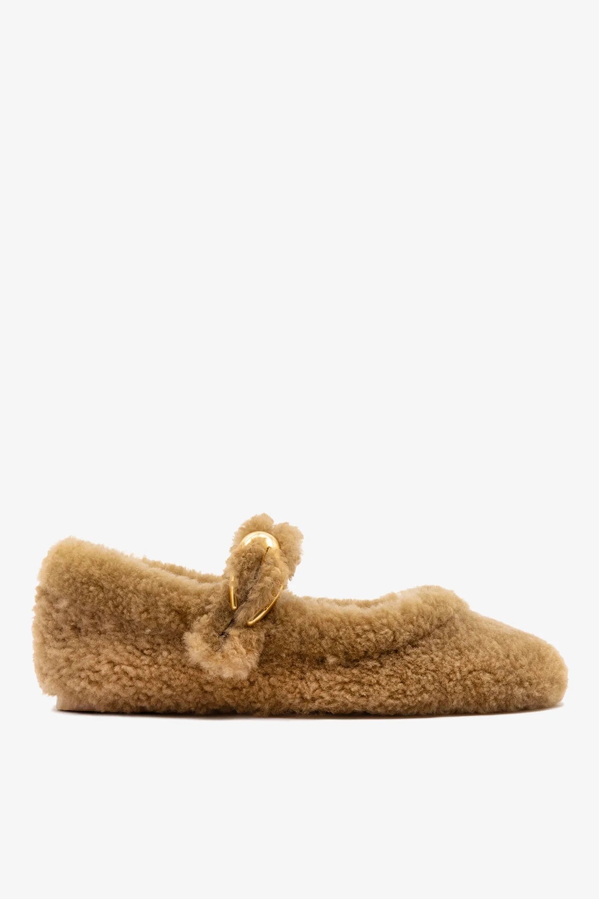 Verona Ballet Flat Latte Curly Shearling