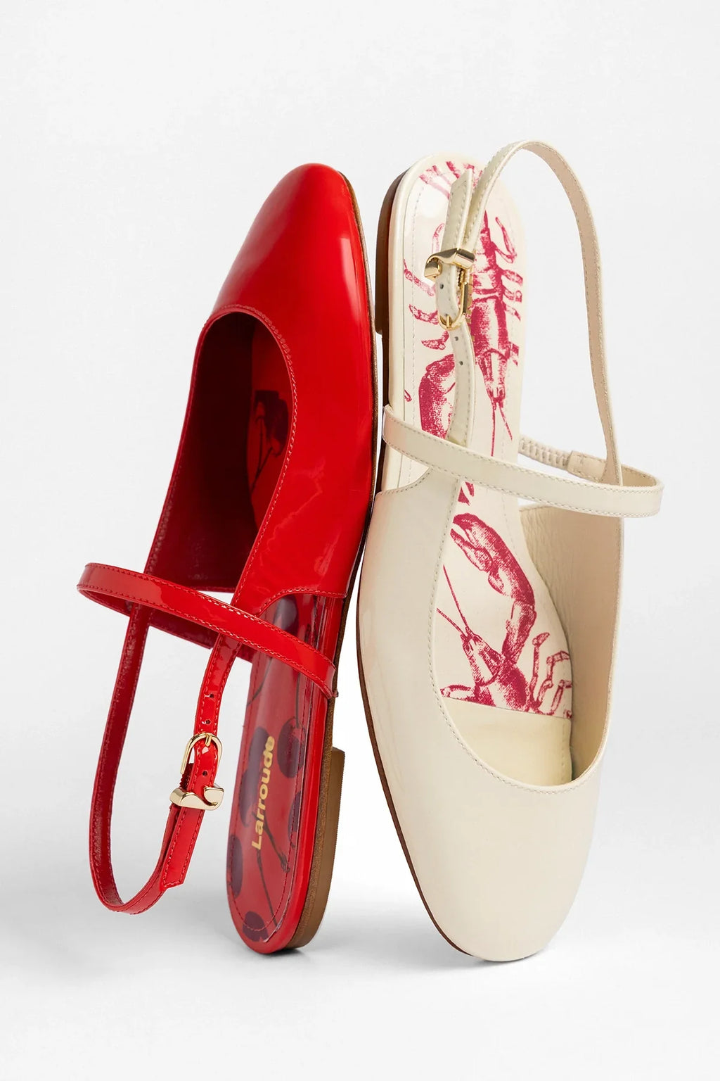 Georgina Ballet Flat Ivory Patent Leather
