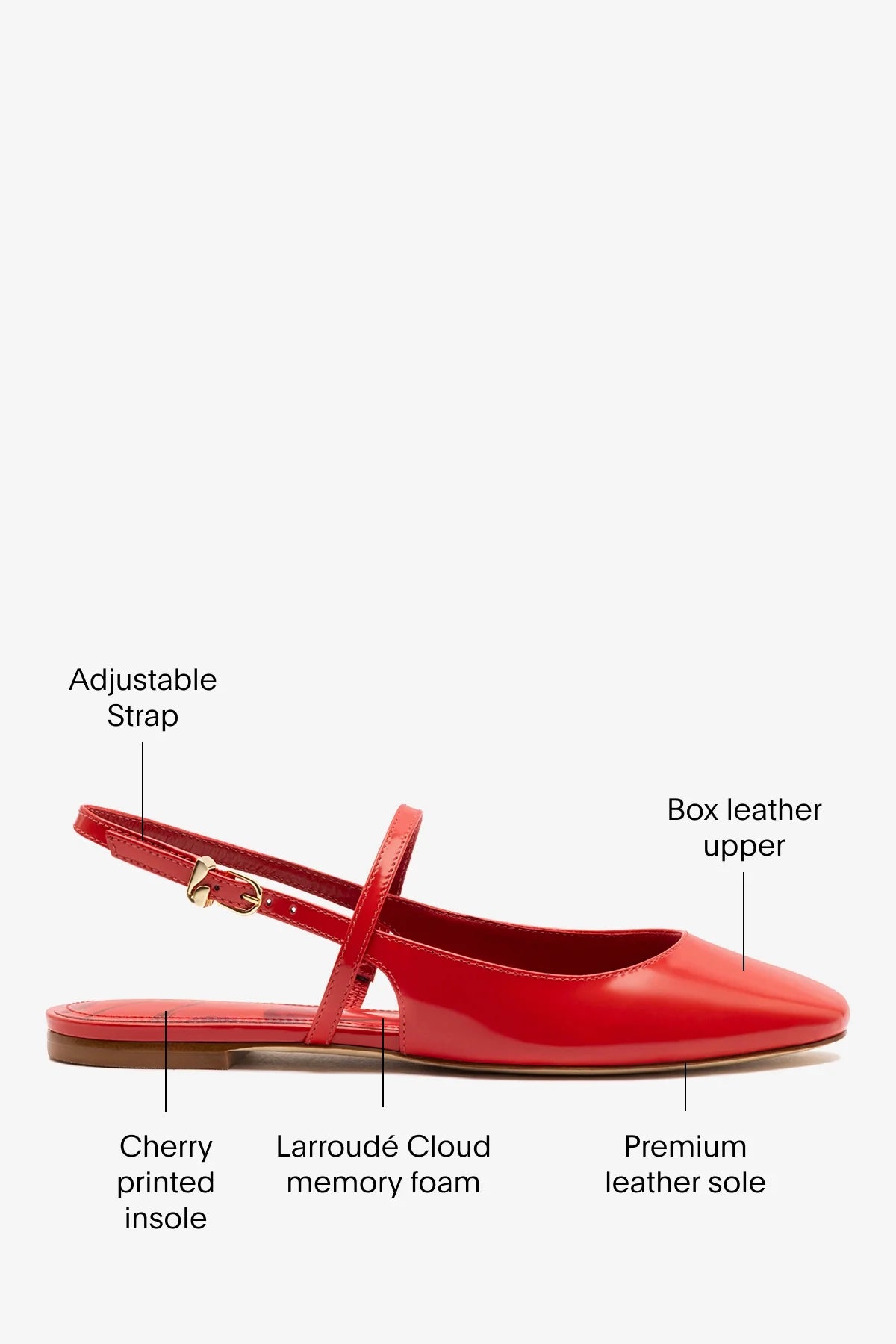 Georgina Ballet Flat Scarlet Leather