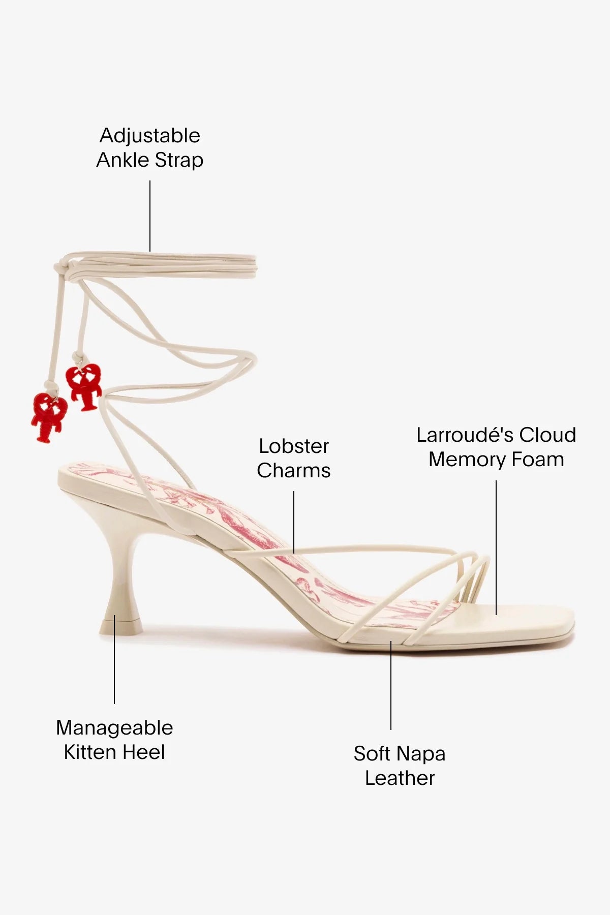 Nadia Sandal In Ivory Leather
