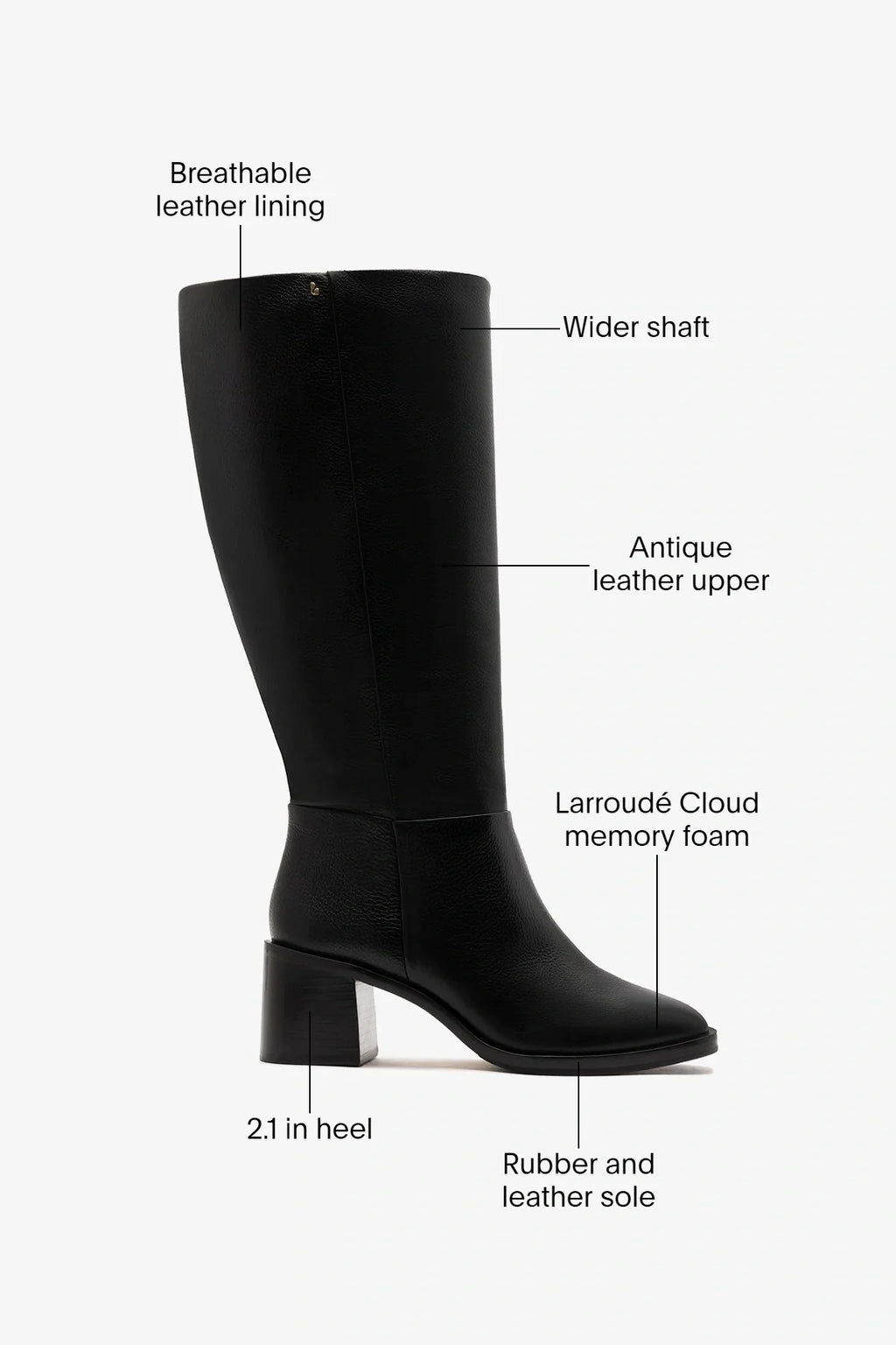 Ricky Wide Boot Black Leather