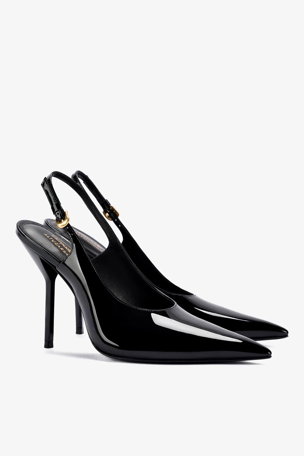 Larroudé x Altuzarra Pump In Black Patent Leather