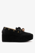 Cyprus Flatform Black Suede