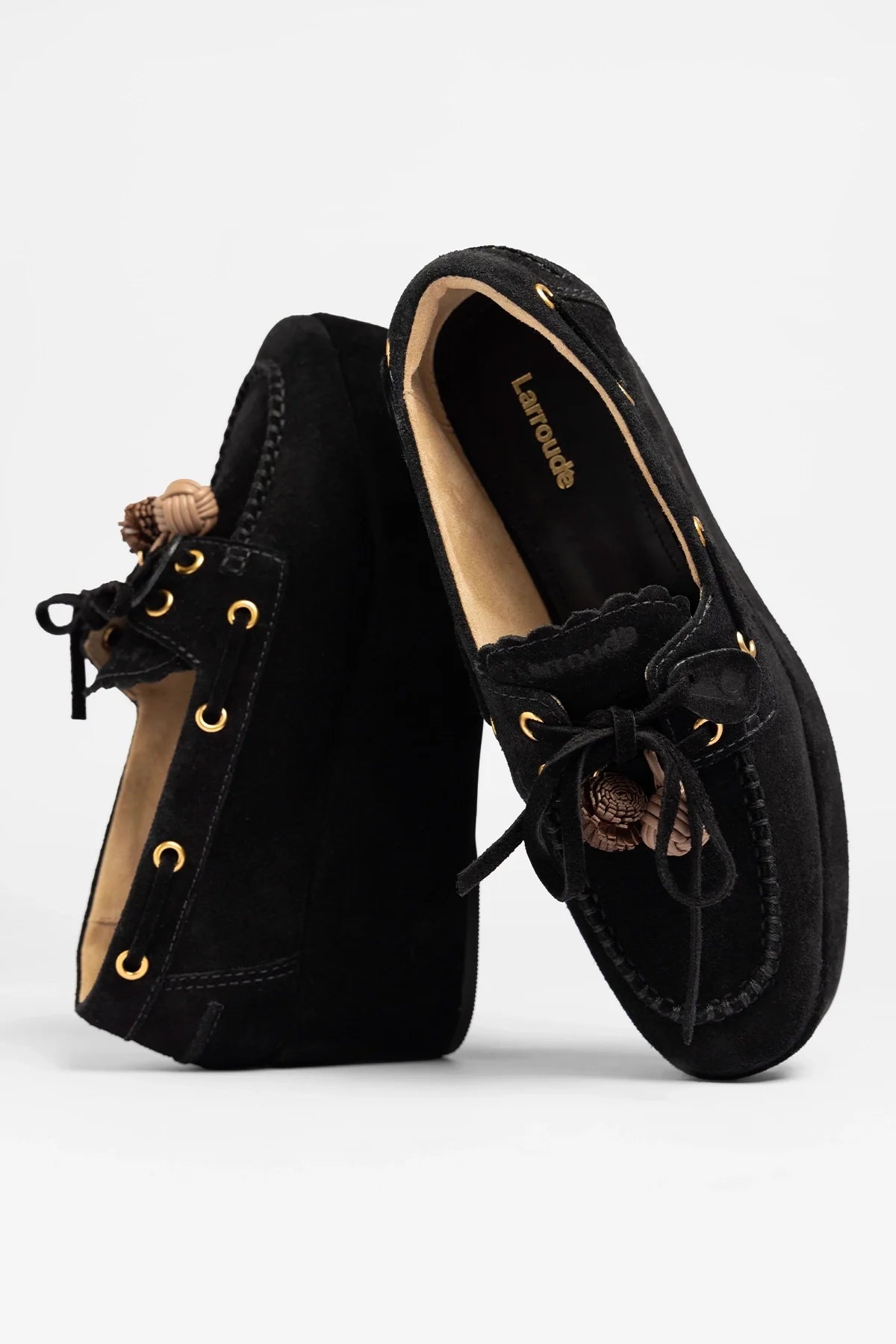 Cyprus Flatform Black Suede