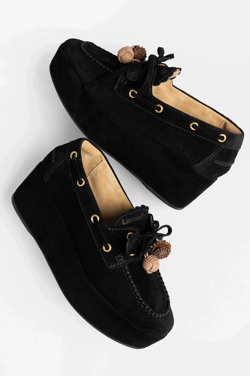Cyprus Flatform Black Suede
