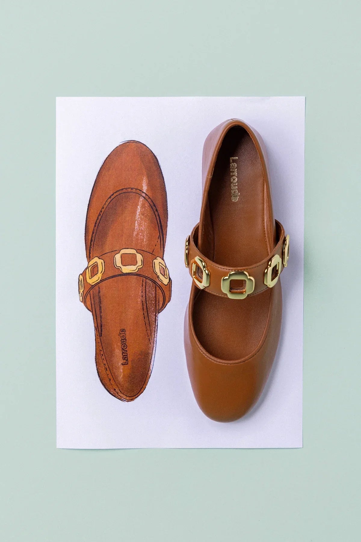 Milan Ballet Flat In Caramel Leather