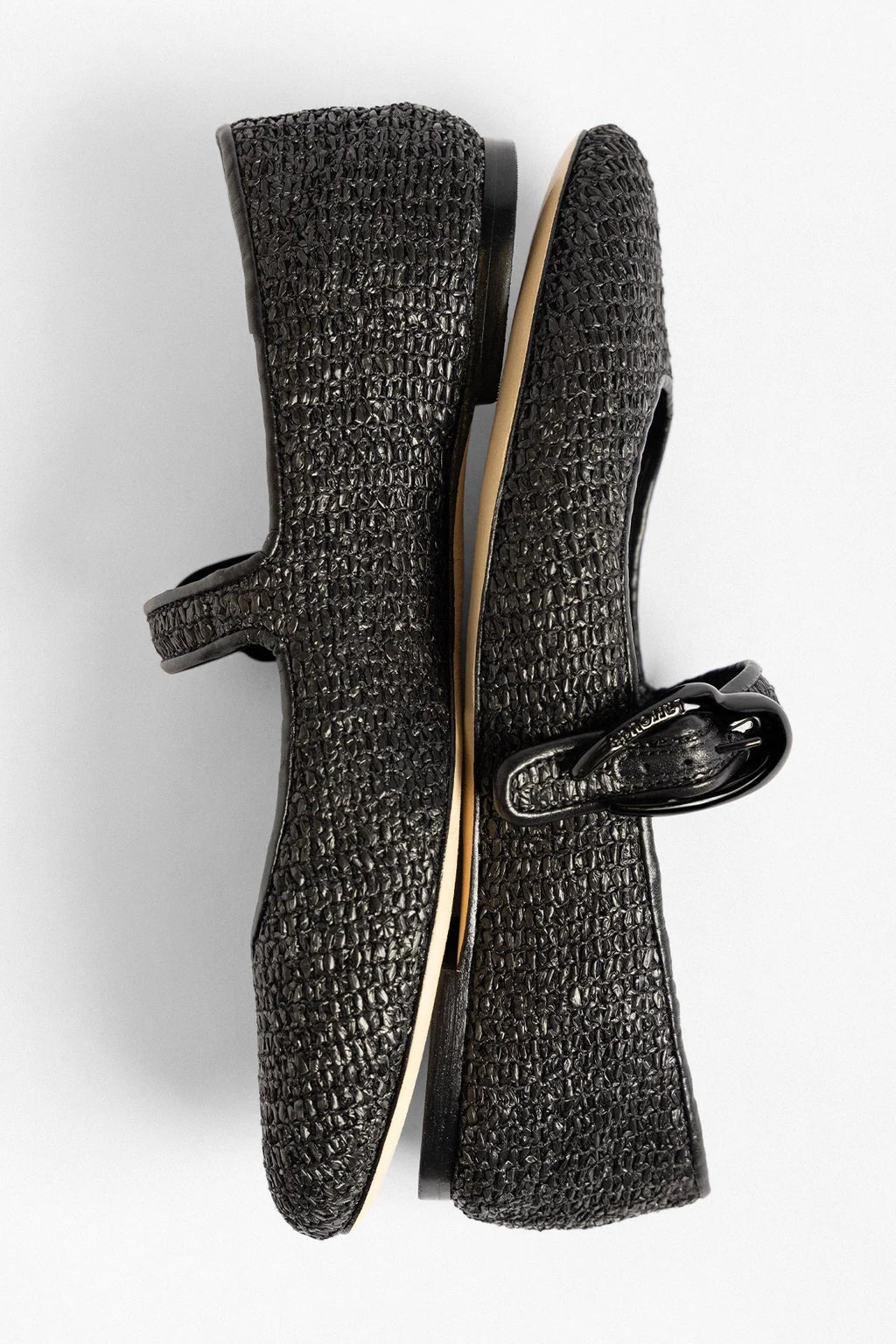 Verona Ballet Flat Black Raffia
