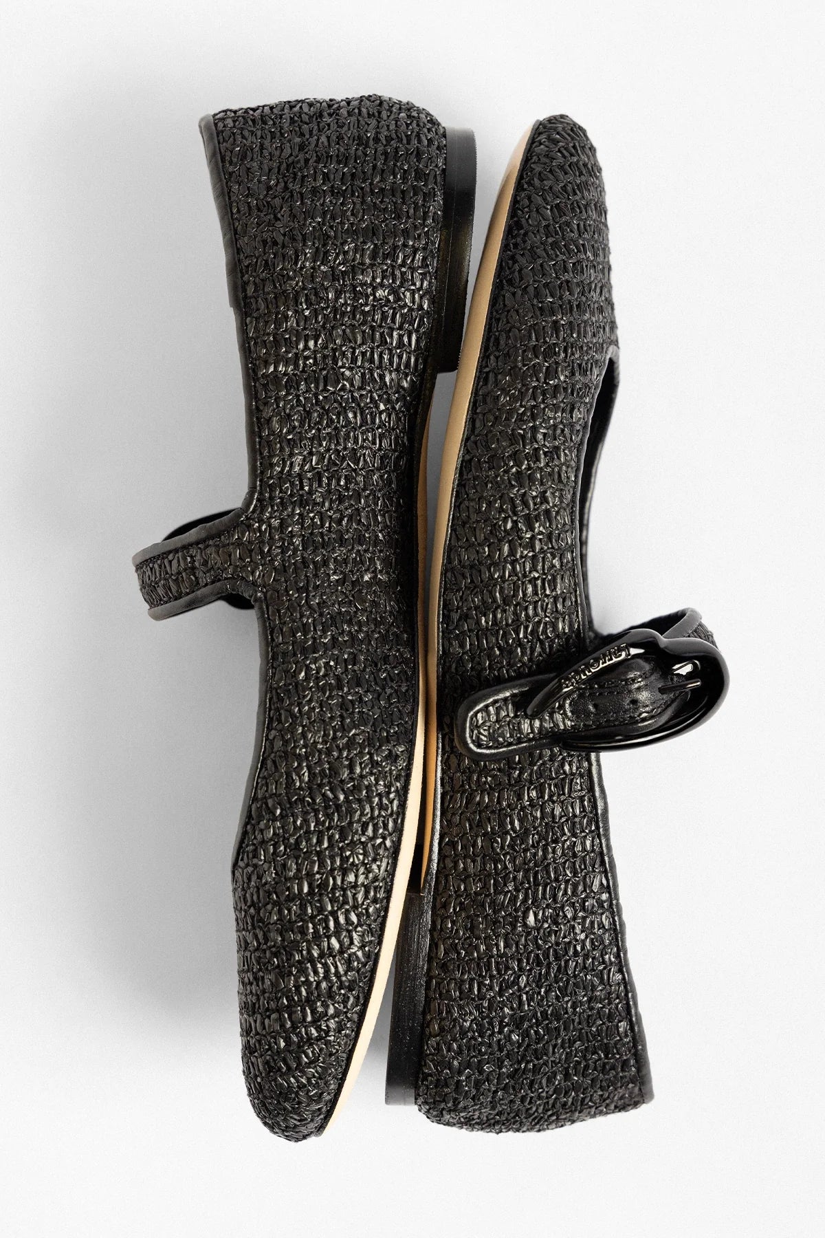 Verona Ballet Flat Black Raffia