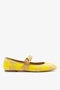 Verona Ballet Flat Yellow Printed Fabric