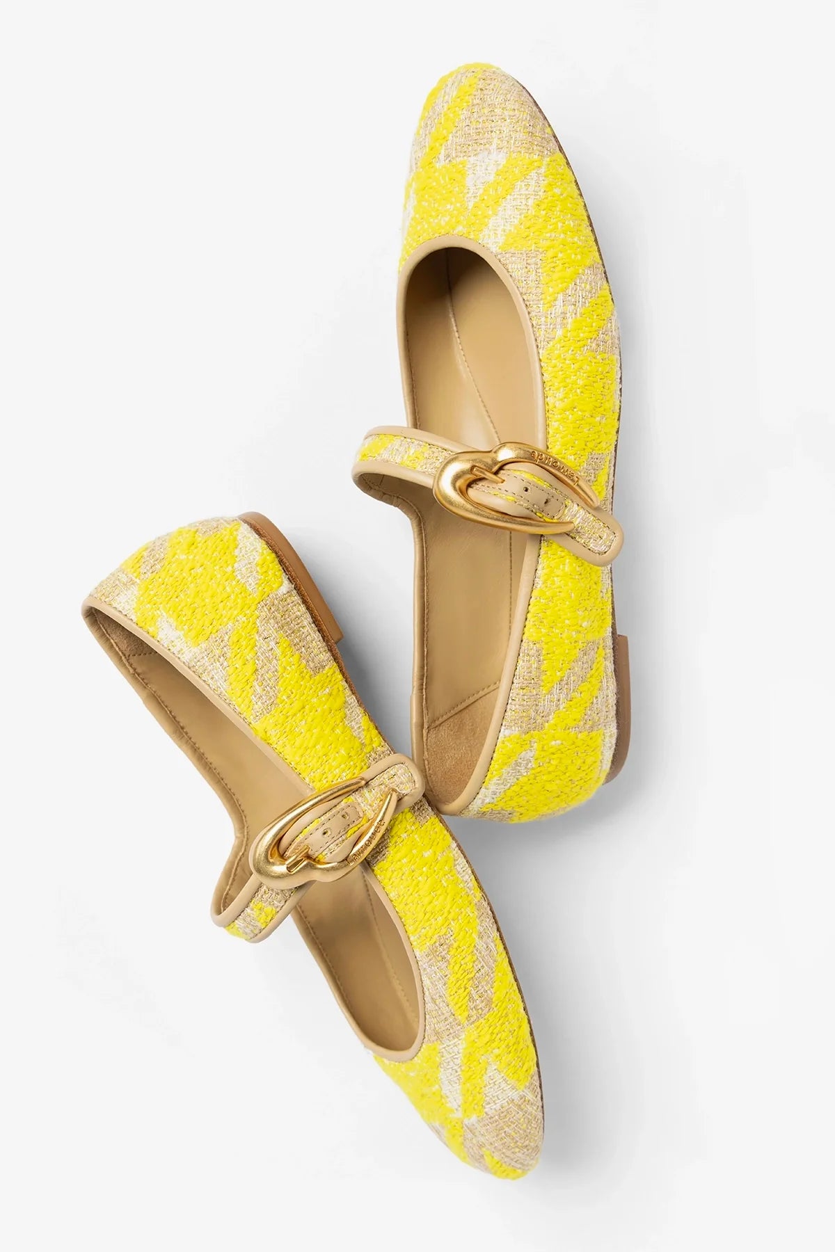 Verona Ballet Flat Yellow Printed Fabric