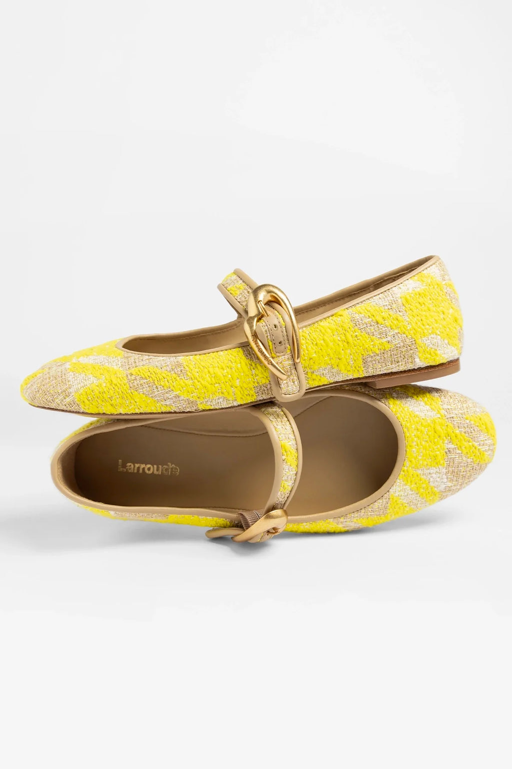 Verona Ballet Flat Yellow Printed Fabric