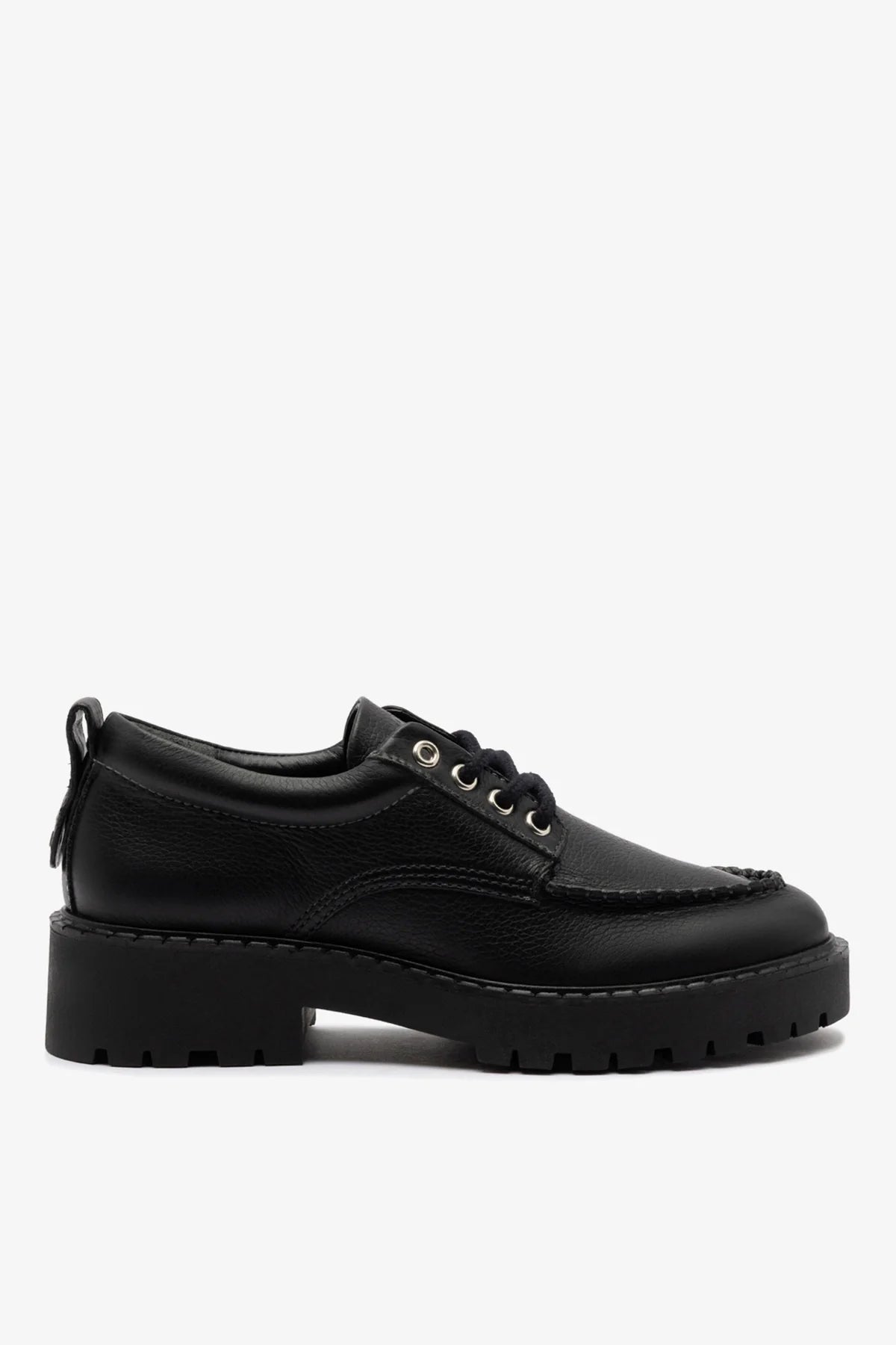 London Lace Up Loafer In Black Leather