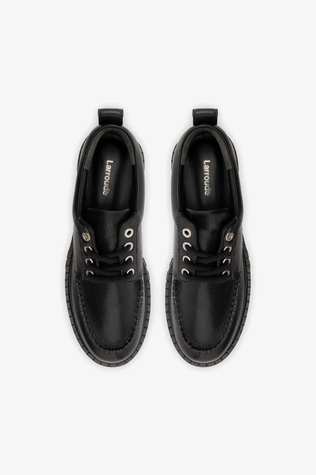London Lace Up Loafer In Black Leather