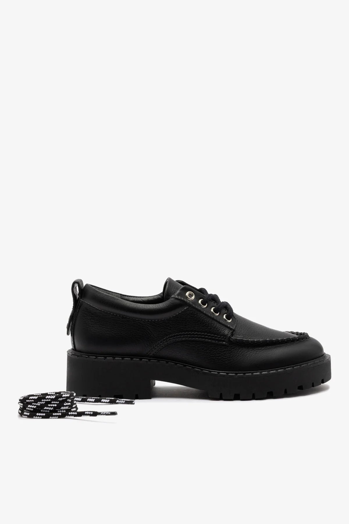 London Lace Up Loafer In Black Leather
