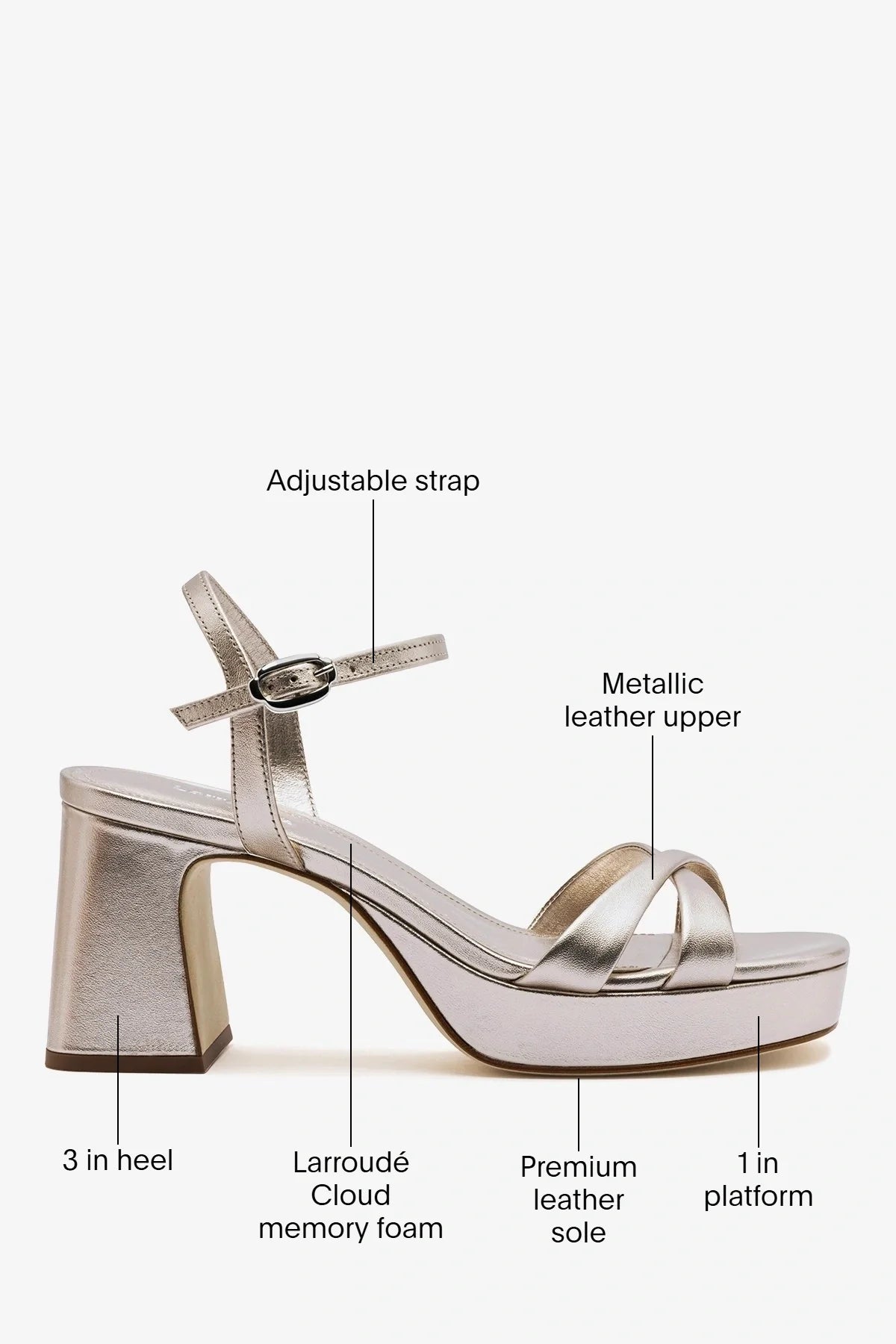 Bianca Low Platform Sandal Dusky Gold Leather