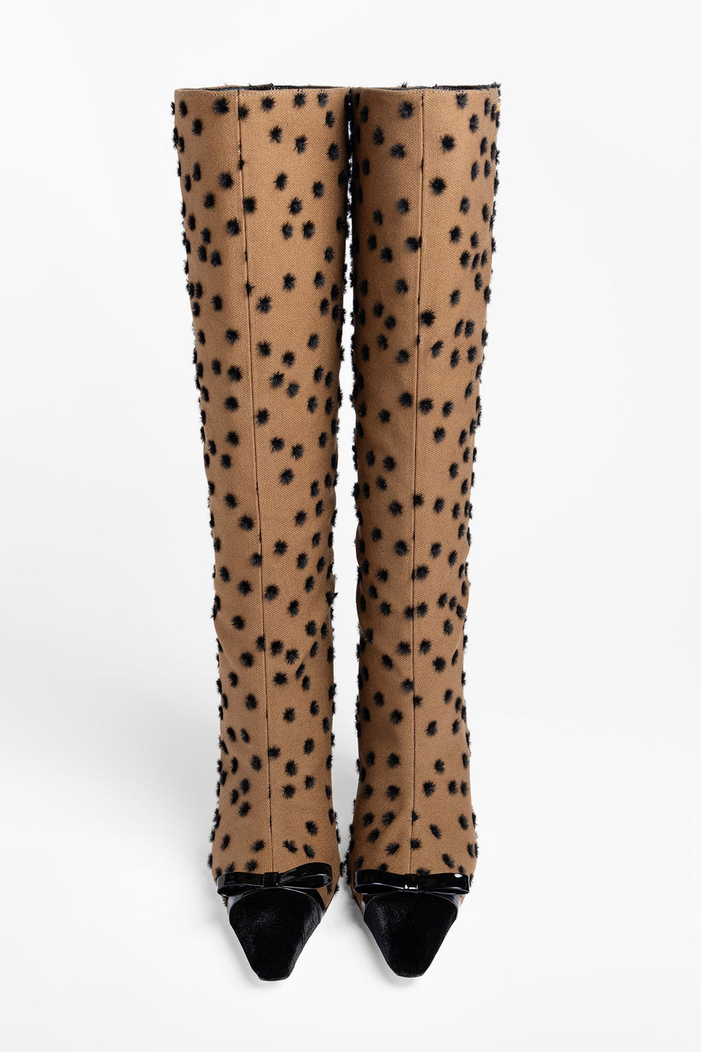 Carine Boot Cinnamon Polka Dots Fabric
