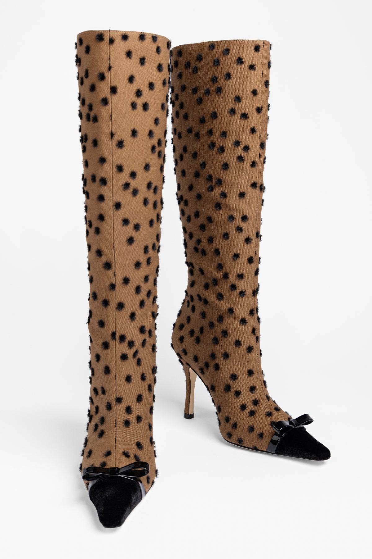 Carine Boot Cinnamon Polka Dots Fabric