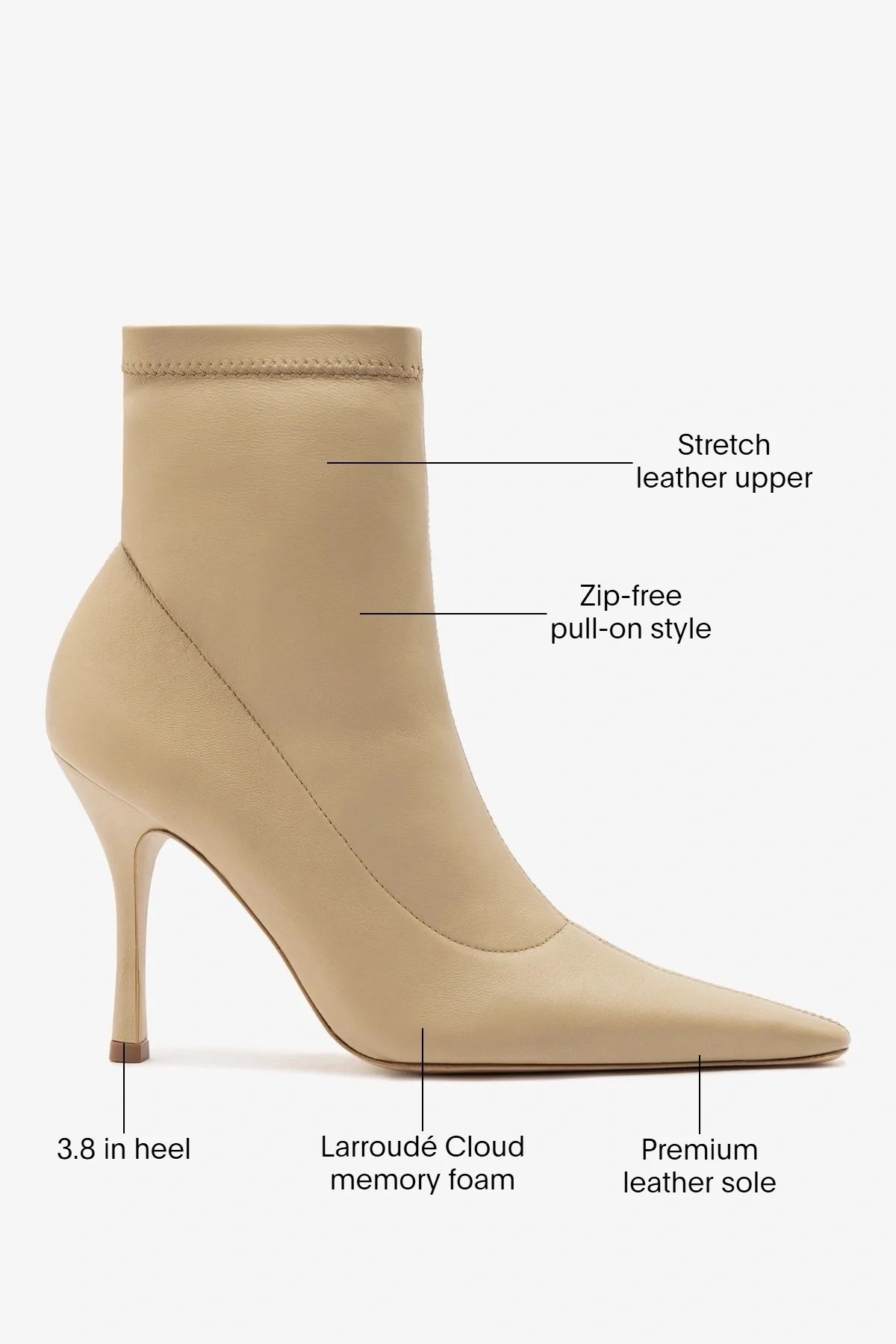 Mini Carine Boot Beige Stretch Leather
