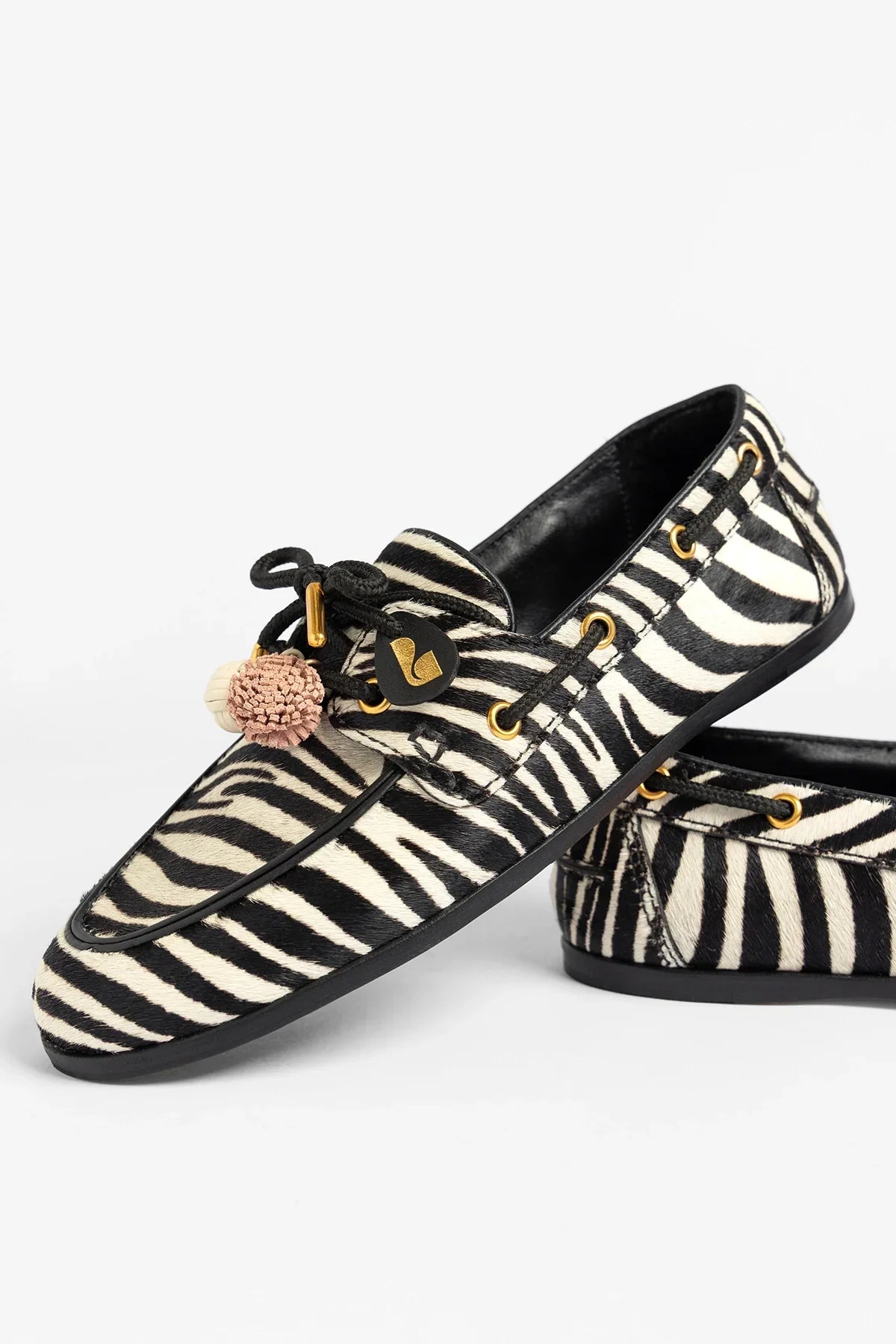 Cyprus Boat Shoe Zebra Hair Leather