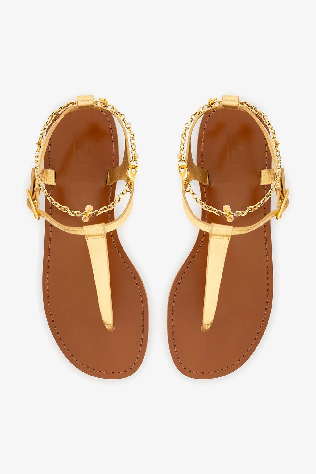 Gipsy Sandal In Gold Metallic Leather