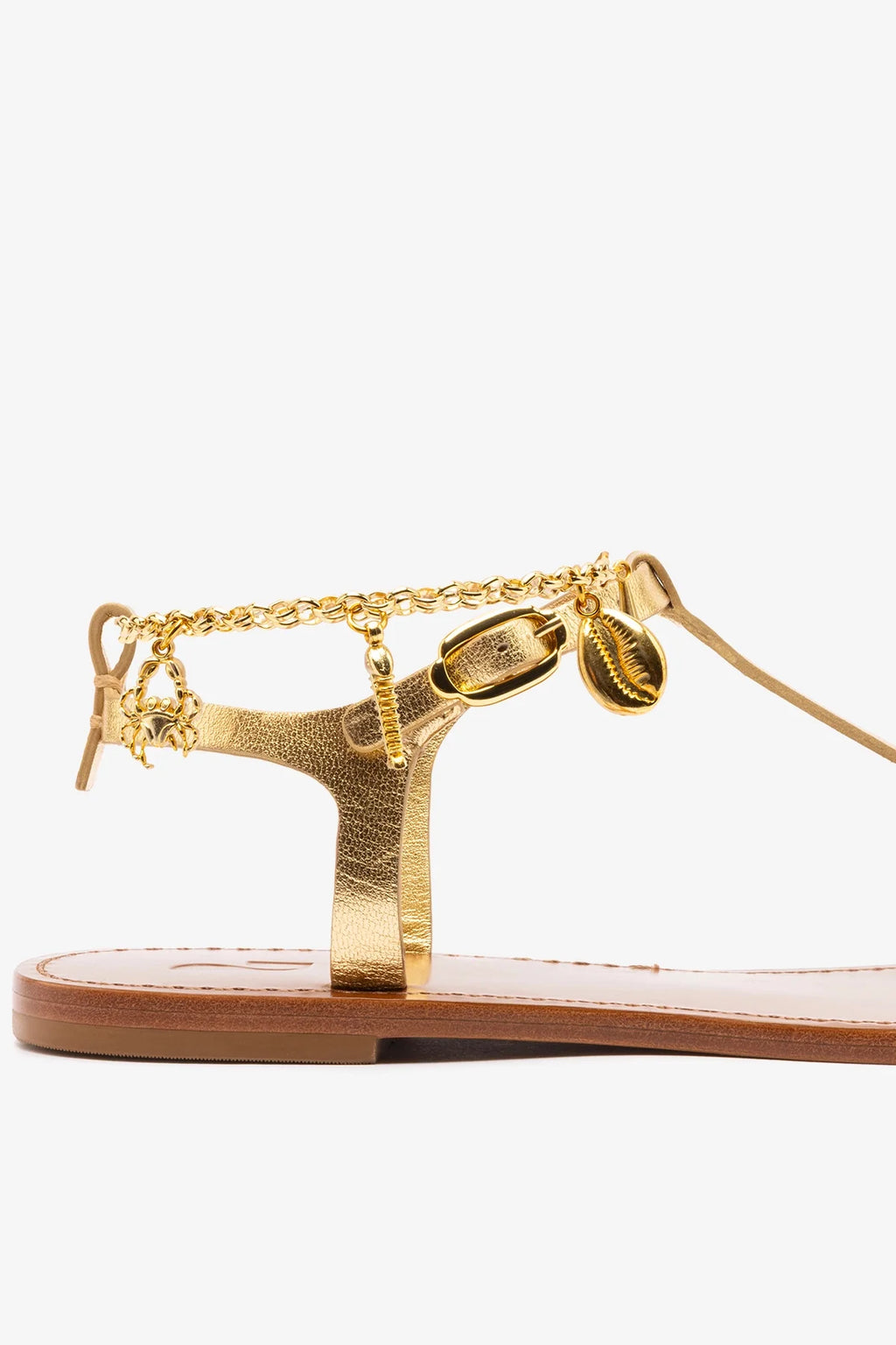 Gipsy Sandal In Gold Metallic Leather
