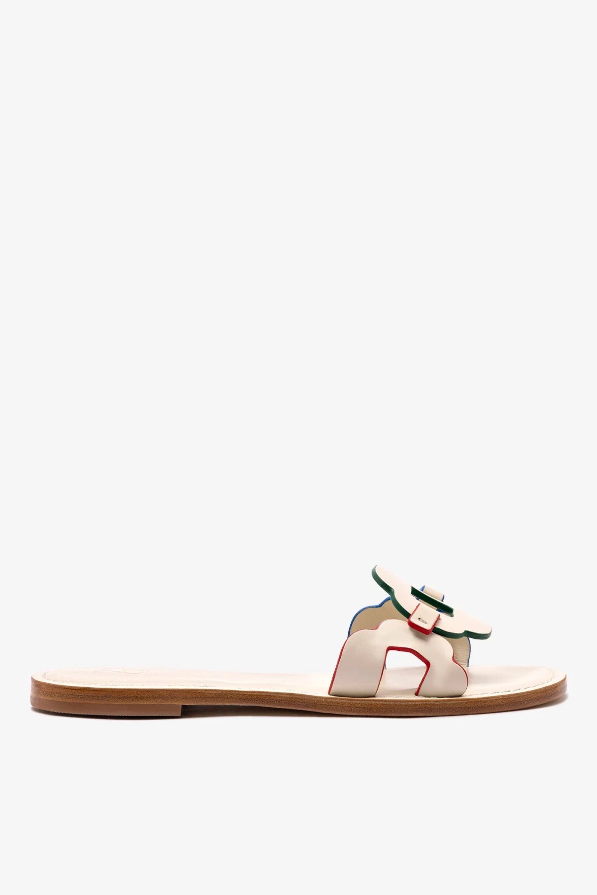 Margherita Slide In Ivory Leather