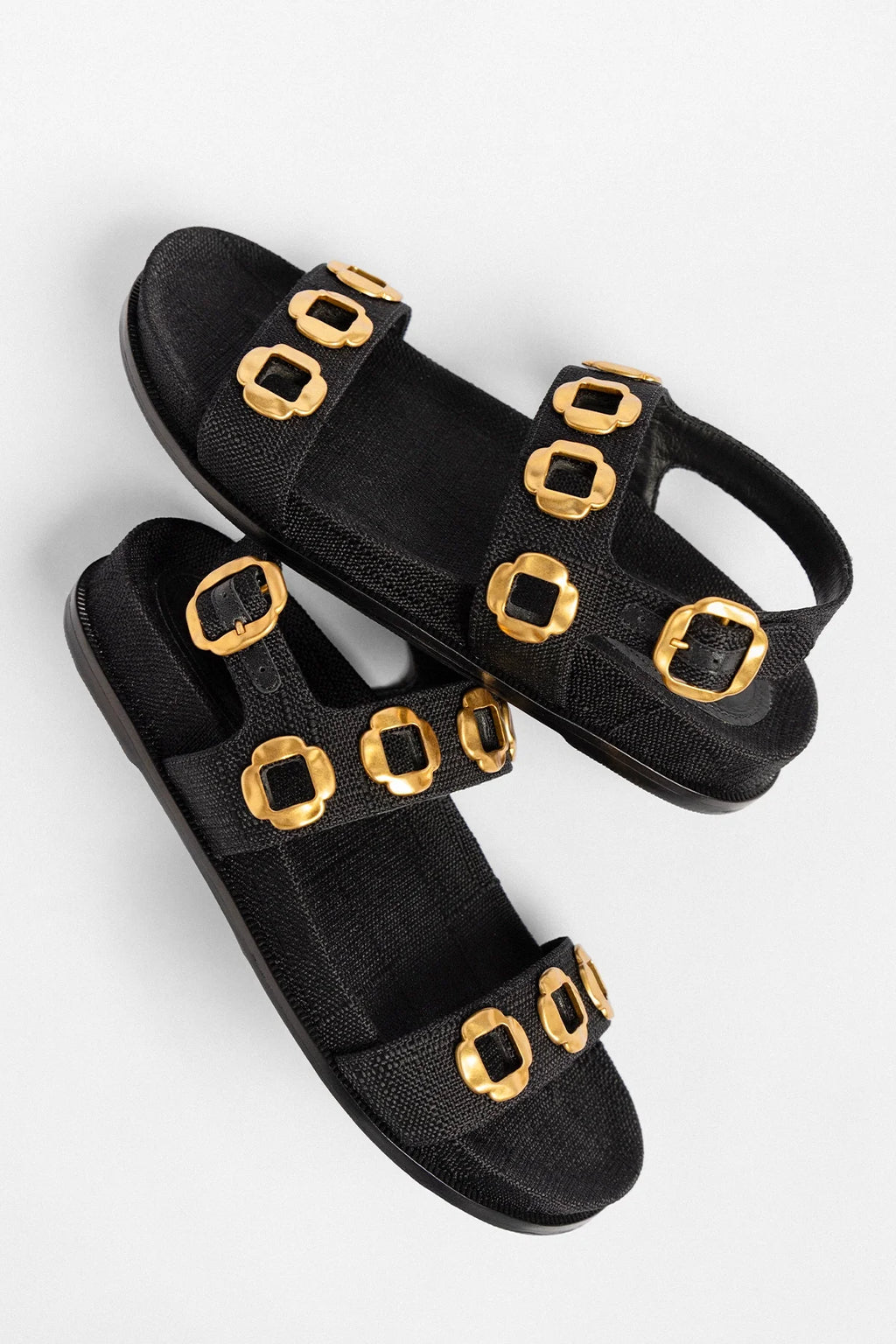 Milan Sport Sandal Black Raffia
