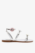 Tinx Flat Sandal In Silver Specchio