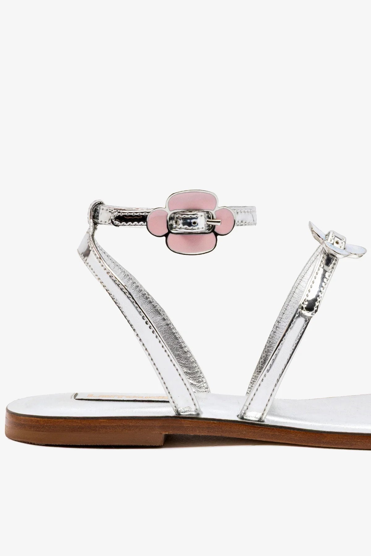 Tinx Flat Sandal In Silver Specchio