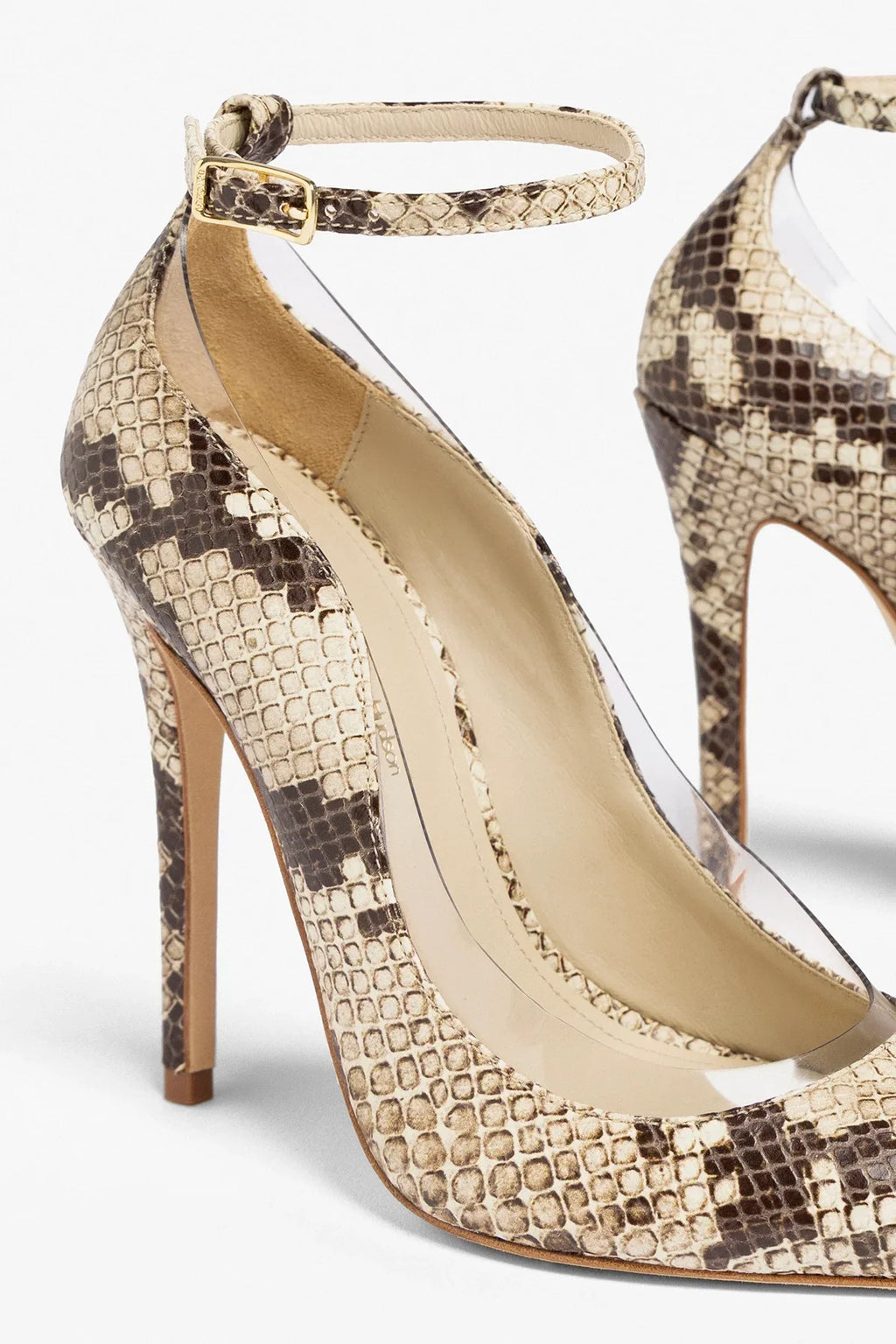 Larroudé by Sergio Hudson: Tahleya Pump Beige Snake Leather