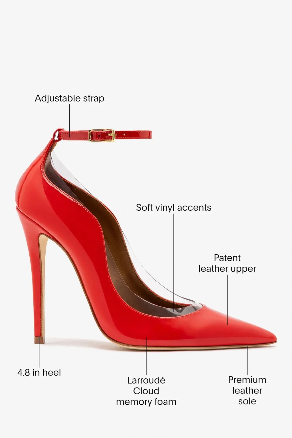 Larroudé by Sergio Hudson: Tahleya Pump Scarlet Patent Leather