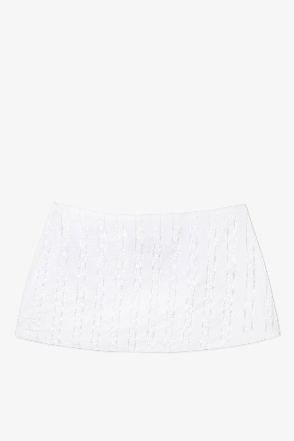 Ava Mini Skirt Striped White Cotton