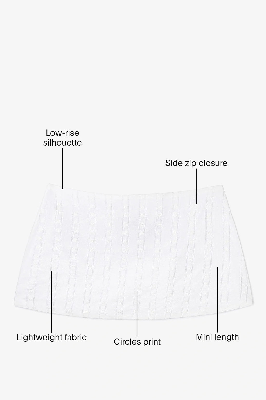 Ava Mini Skirt Striped White Cotton