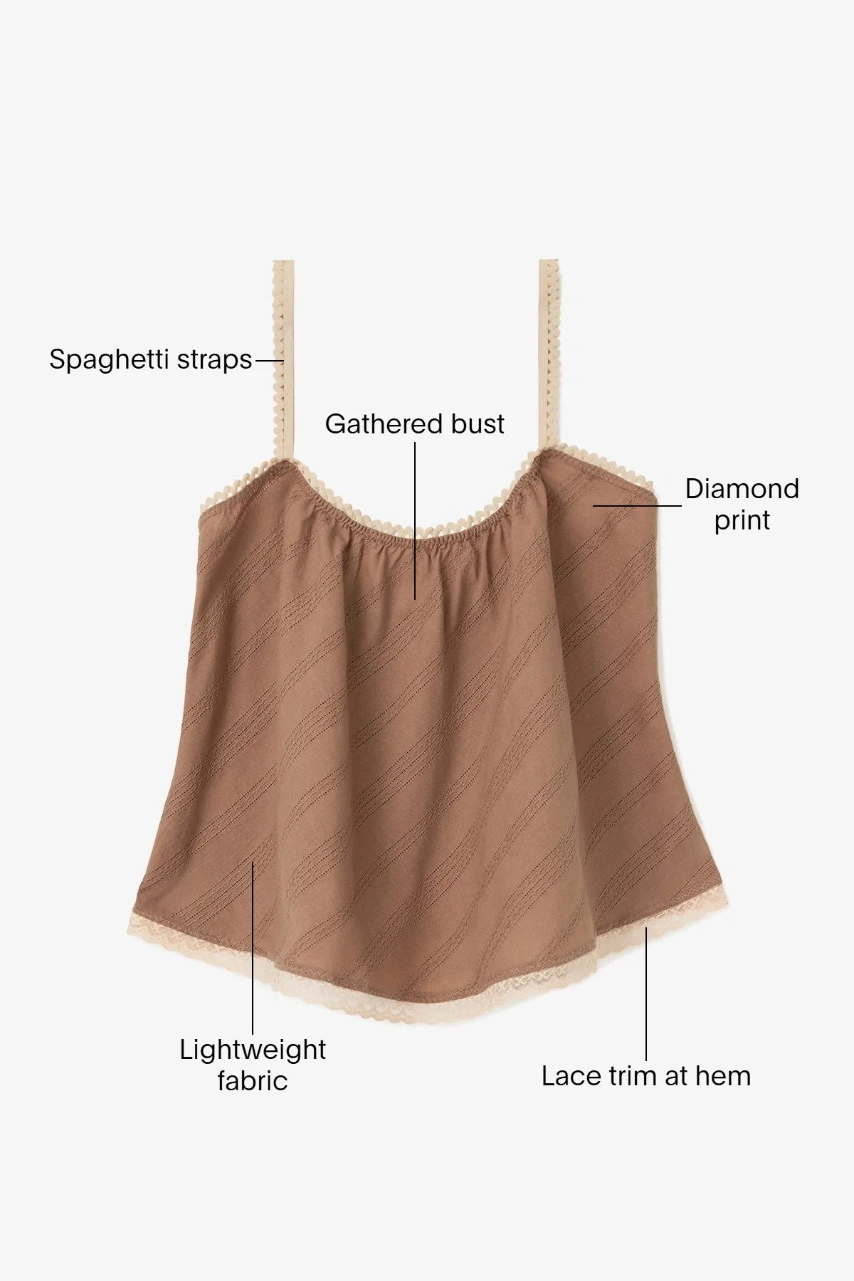 The Perfect Tank Top Mocha Striped Cotton