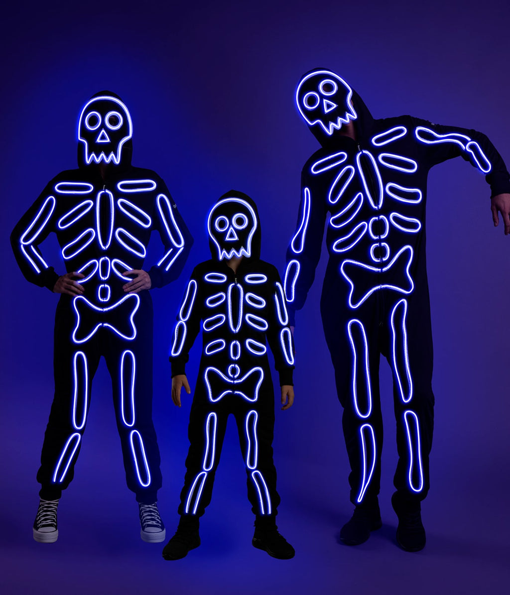 Matching Neon LED Skeleton Family Costumes