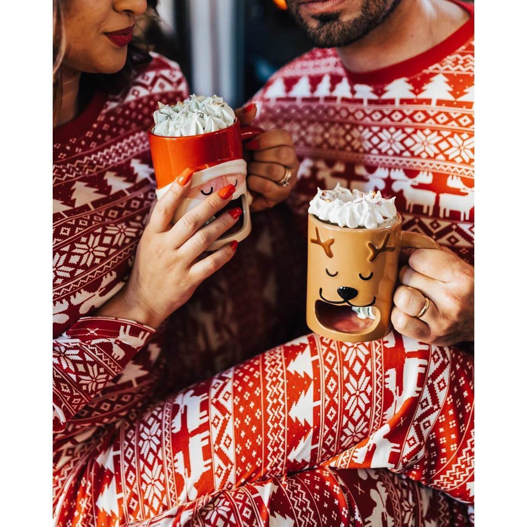 Red and White Snowflake Matching Family Christmas Pajamas-Dog Pajamas Included
