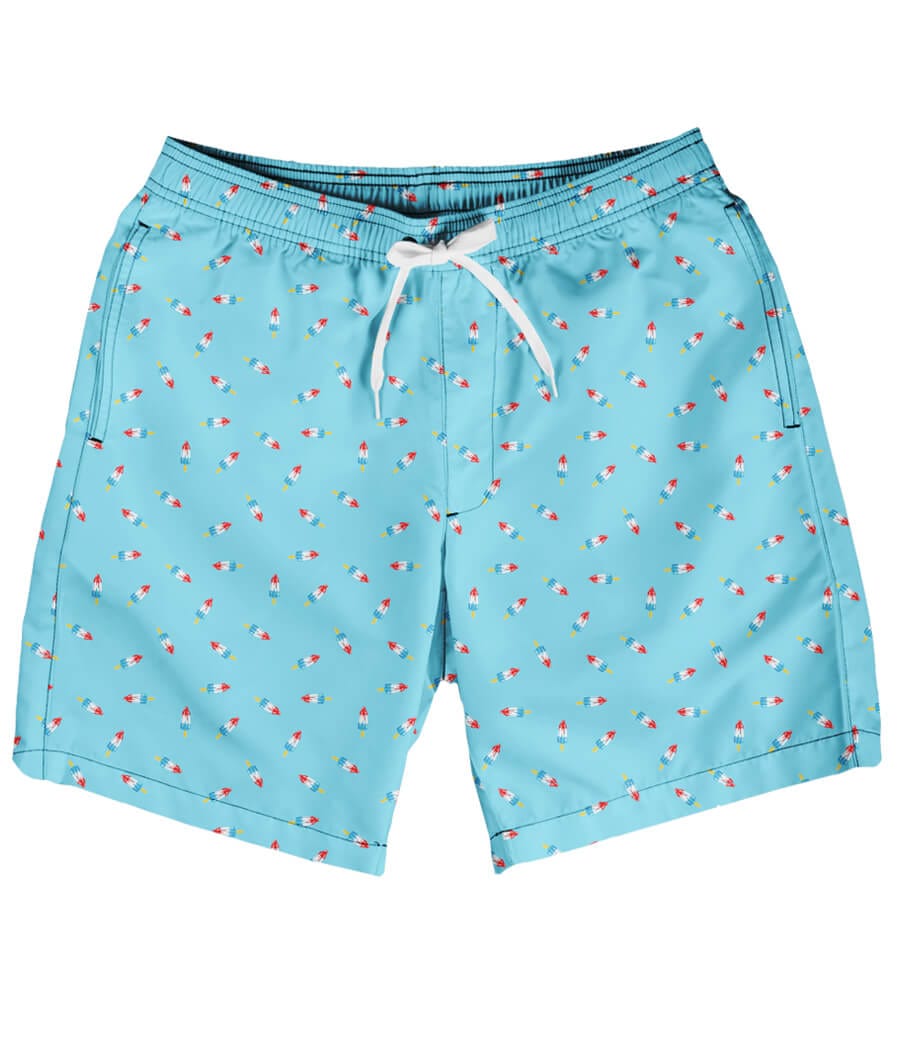 Patriotic Pops Stretch Swim Trunks - 7.5" Inseam