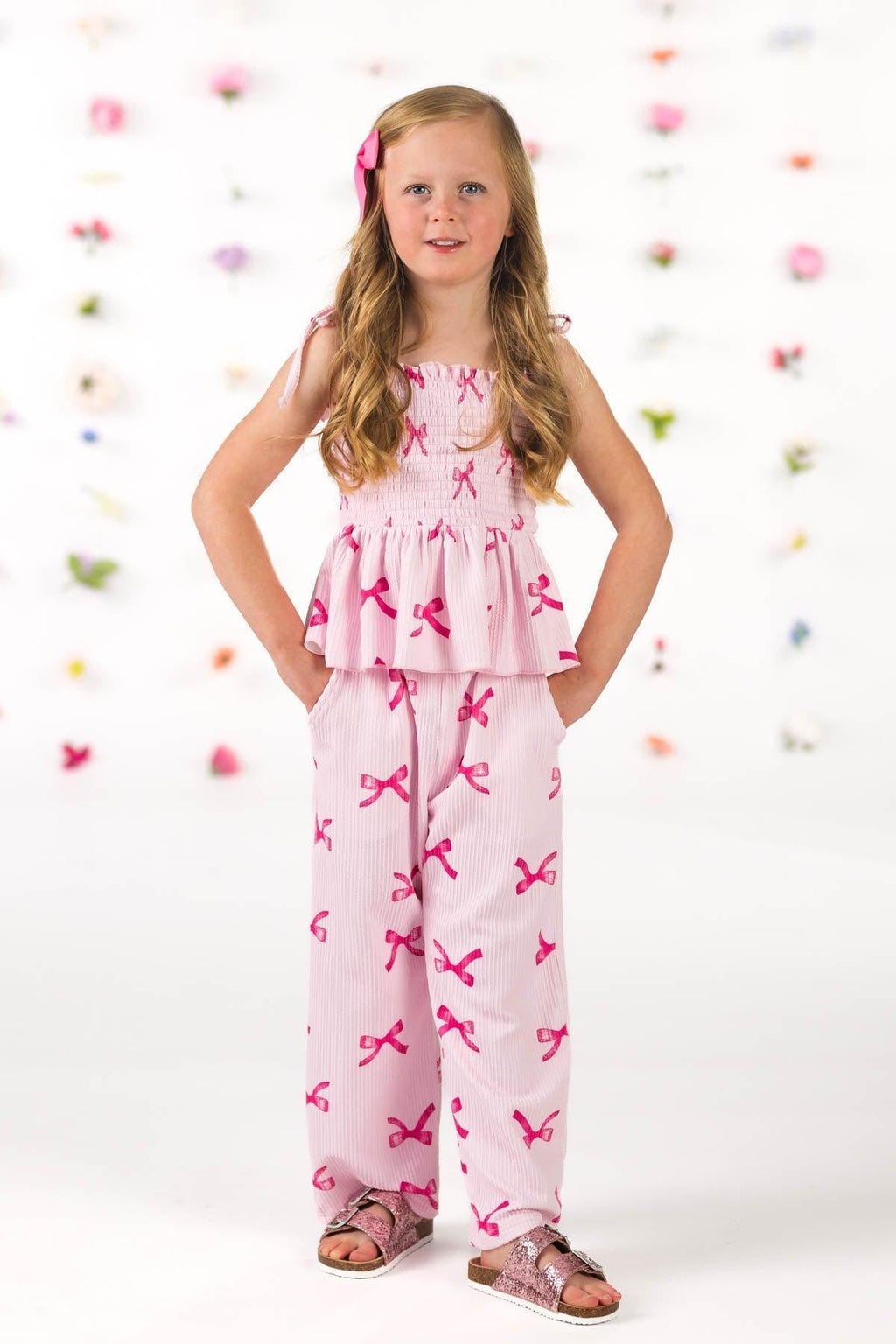 Pink Bow Pant Set
