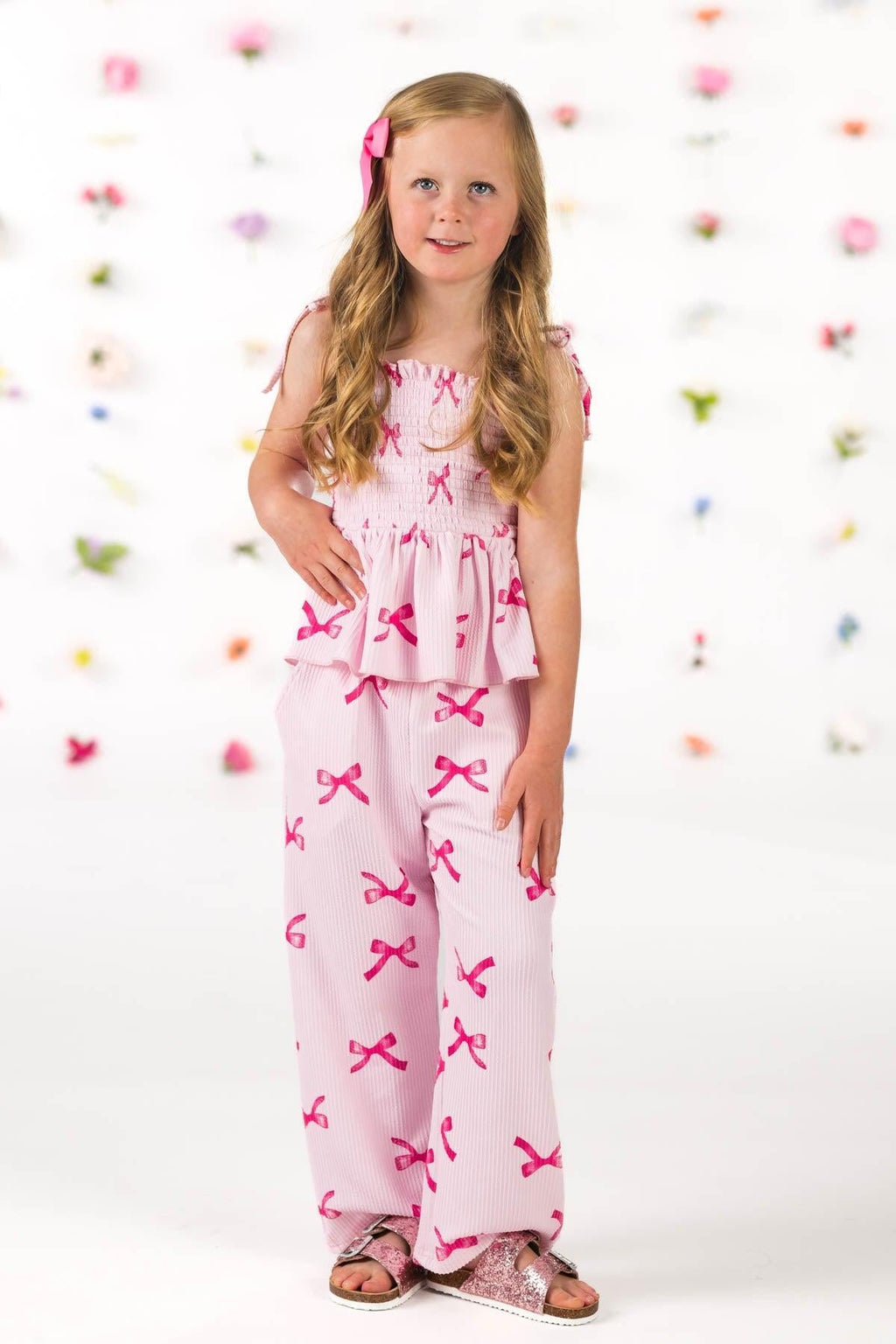 Pink Bow Pant Set